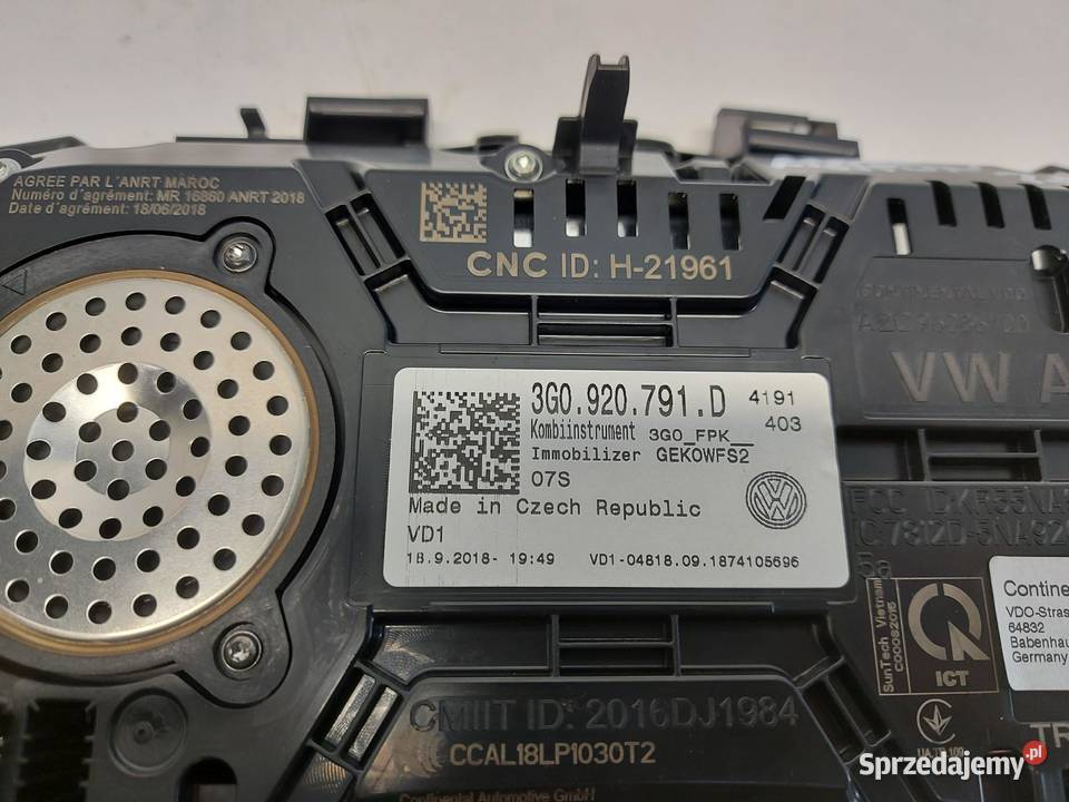 VW Arteon 3G8 2018r LICZNIK ZEGARY 3G0920791D