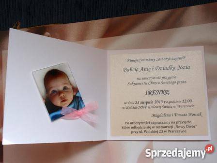 Tanie Zaproszenia Na Chrzest ślub Komunie Inne Warszawa