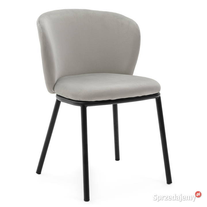 Jasnoszare Krzesło Tapicerowane Bari Wysyłka 24H 87cm Tarchały Małe