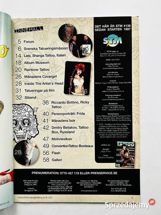Scandinavian Tattoo Magazine 138 52014 STM Książki i Podręczniki Warszawa