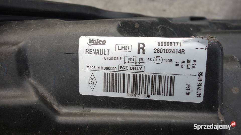 DACIA DOKKER LODGY LAMPA PRZOD PRAWA REFLEKTOR Ruda Śląska