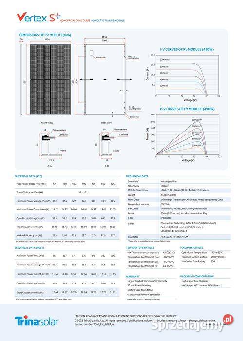 Panel fotowoltaiczny TRINA SOLAR NEG18RC27 505 W Panele fotowoltaiczne