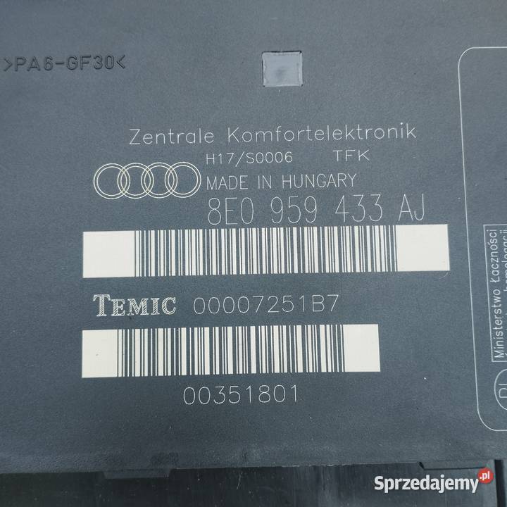 Moduł komfortu audi a4b6 8e0959433aj benzyna