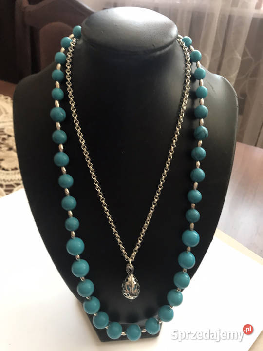 Naszyjnik i kolczyki z turkmenitu Naszyjniki podlaskie