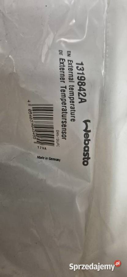 Nowy czujnik temperatury zewnętrznej do Webasto Rok produkcji 2025 mazowieckie Warszawa sprzedam