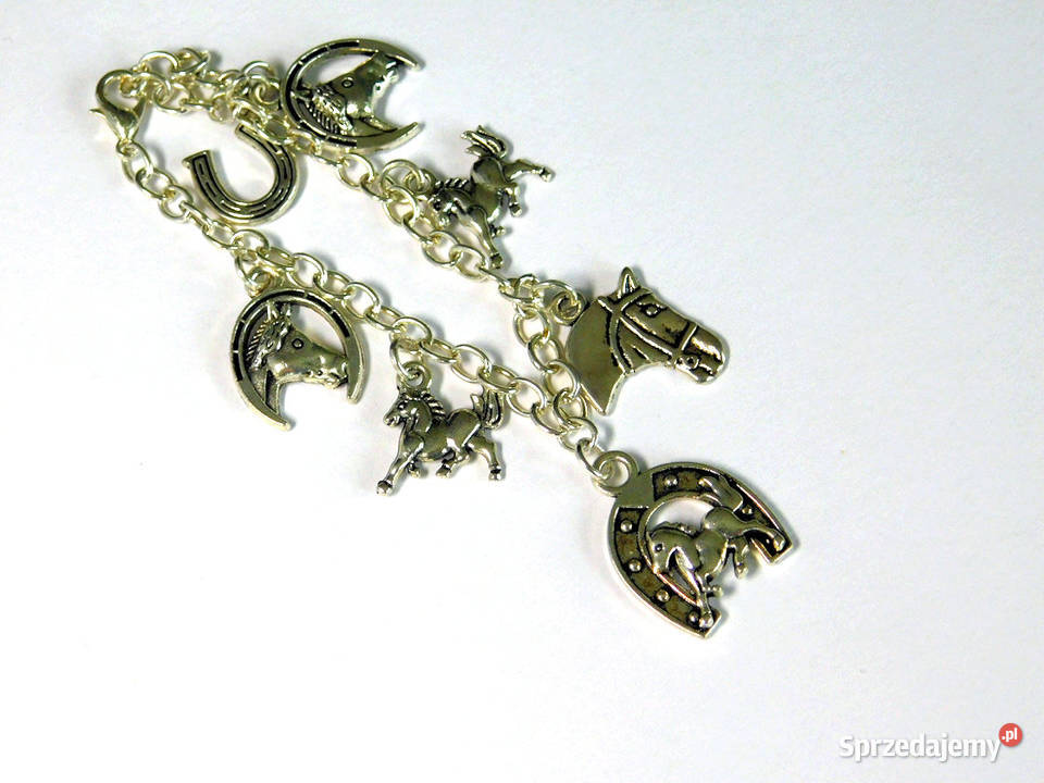 Bransoletka z zawieszkami konie podkowy Dębogórze