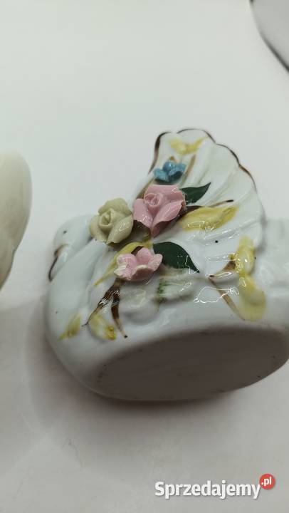 Figurki ceramiczne ptaki małe białe łabędzie Antyki, Sztuka, Kolekcje lubelskie Zamość