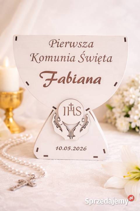 Biały Personalizowany kielich komunijny XL 25 Wszystkich Świętych Gorzów Wielkopolski