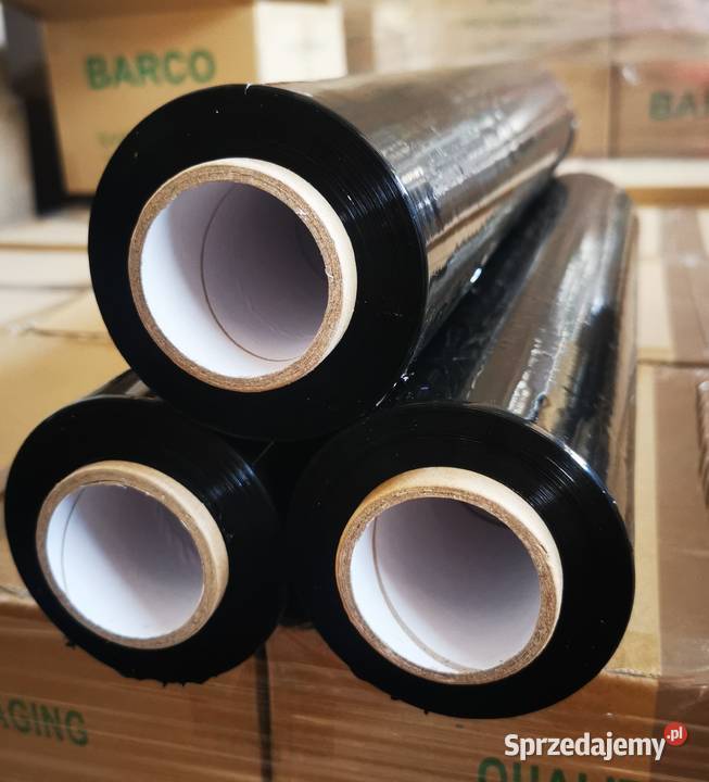 Folia stretch strecz czarna dużo folii cienka Trzebnica