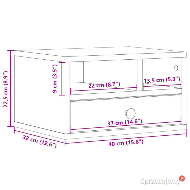 Stojak pod drukarkę szary dąb sonoma 40x32x225 mazowieckie Warszawa sprzedam