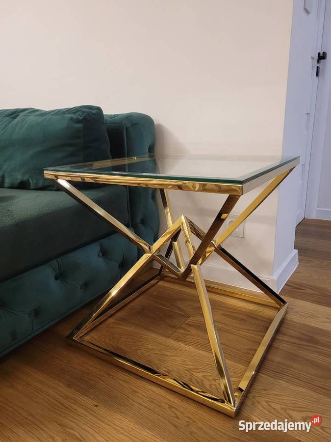 Stolik boczny stolik złoty LUXURY AKANT Meble Gierałtowiczki