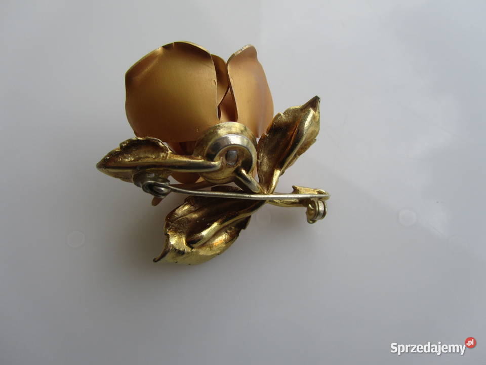Broszka róża kolor złoty Vintage Biżuteria dla Pań warmińsko-mazurskie Olecko