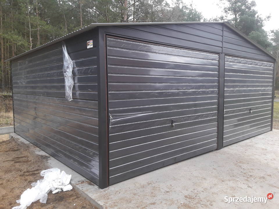 Grafitowy Garaż Dwuspadkowy Garaże Blaszane