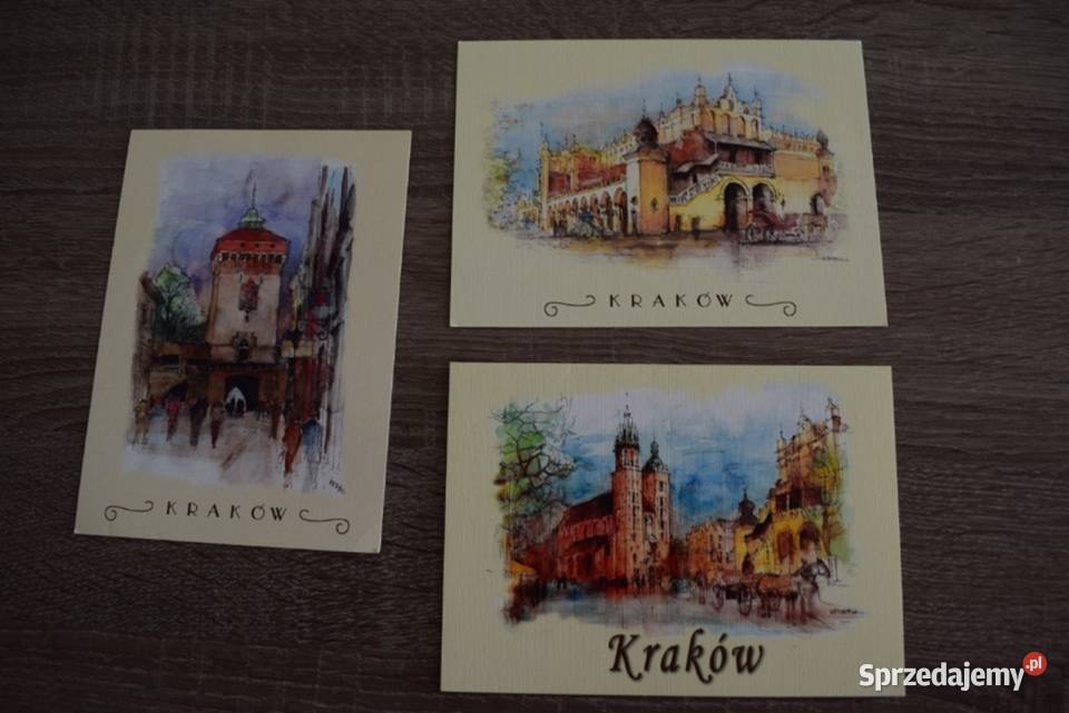 Pocztówki widokówki Kraków 6 sztuk w jednej Chełmno sprzedam