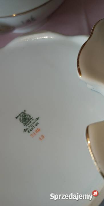 Olbrzymia Waza Fiołki Bohemia Feston Made in