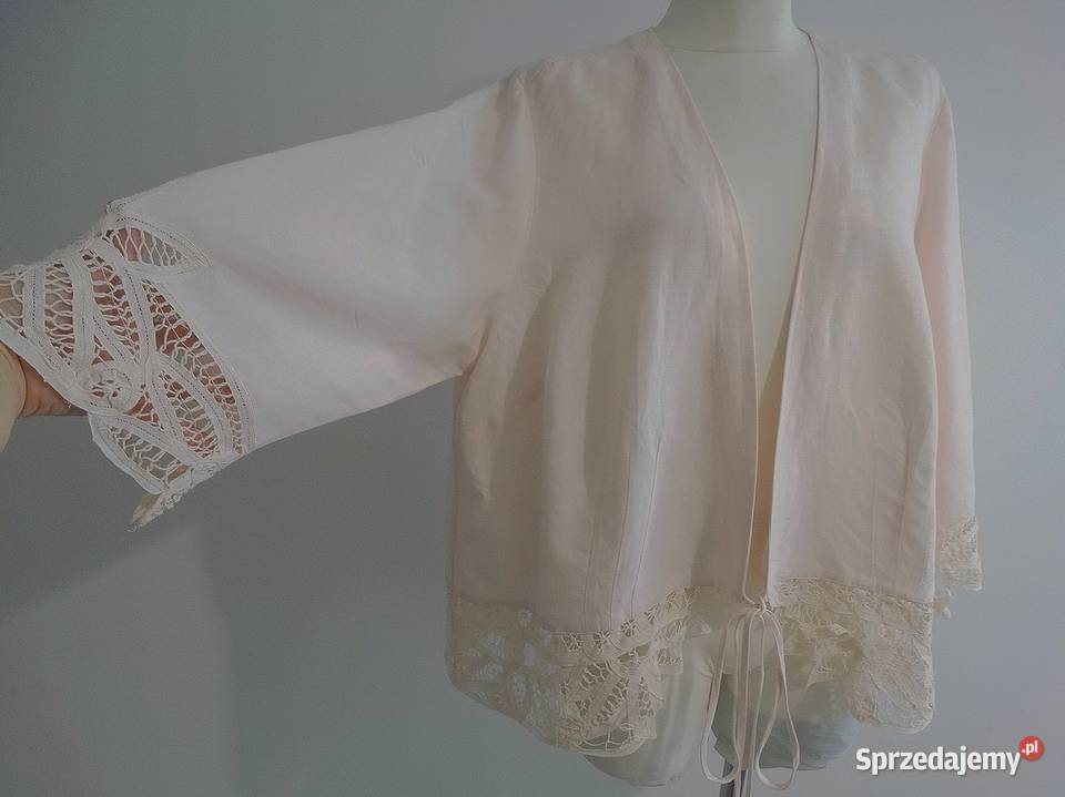 Marynarka Lniana Len Wiskoza Kimono Blezer Pozostałe sprzedam