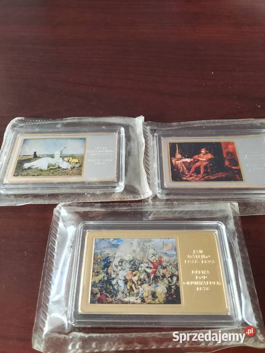 Sztabka miedziana platerowana malarstwo polskie