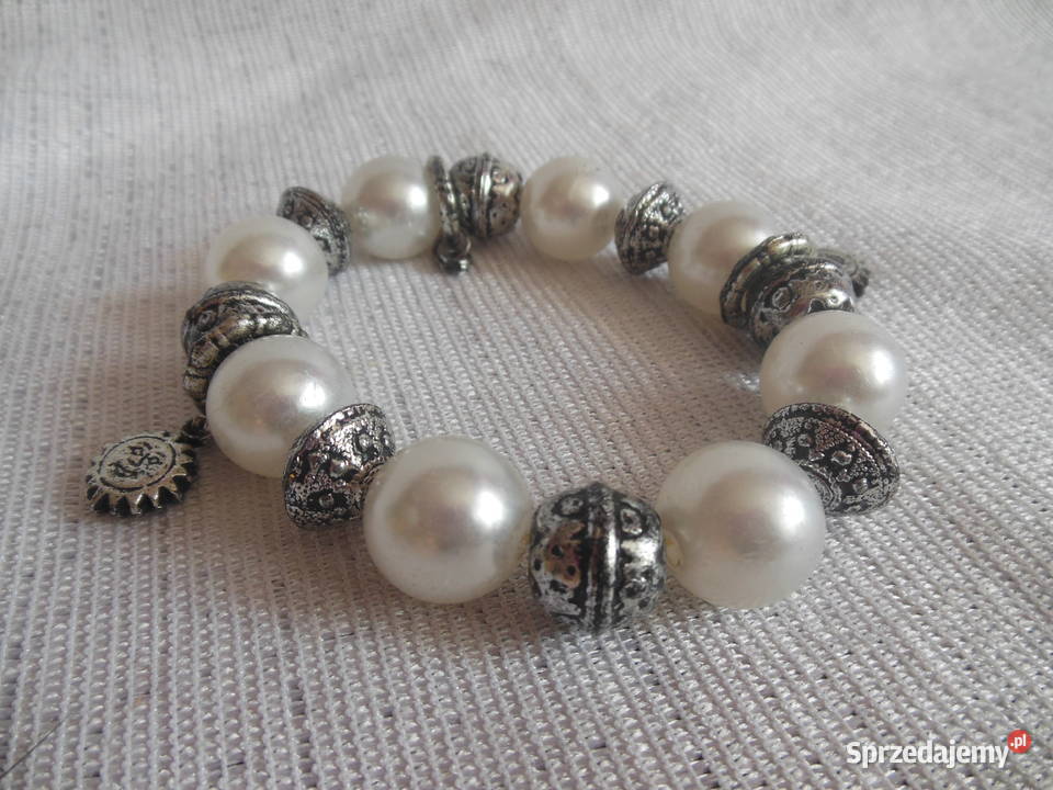 Bransoletka z tworzywa duże perełki Ozdoby Kielce