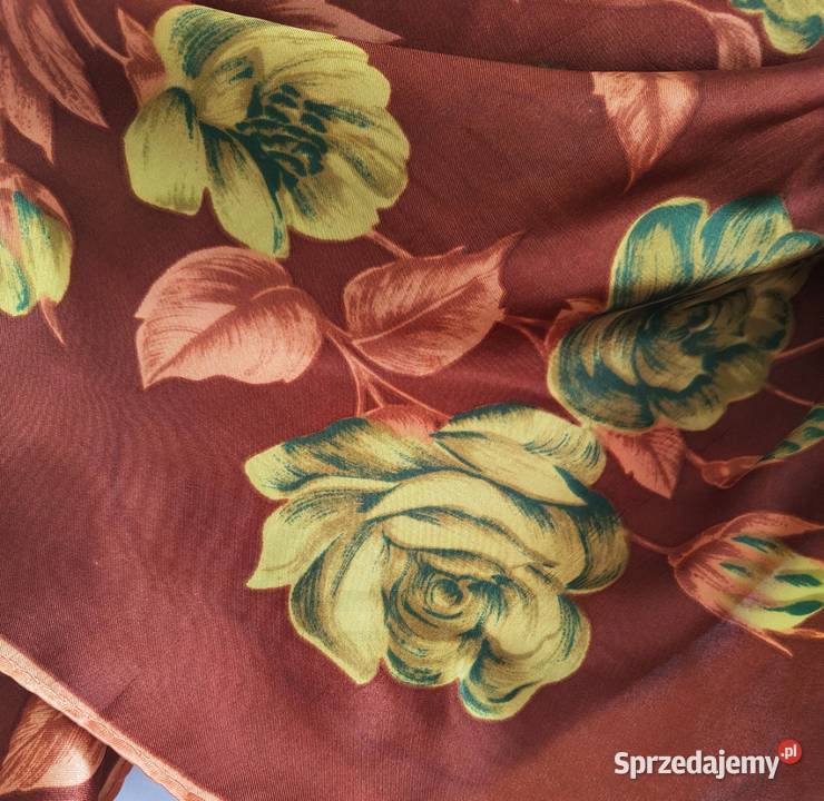 Apaszka vintage chusta chustka retro brązowa Szczecin