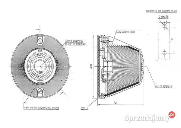 Lampa obrysowa okrągła 1224V pomarańczowa Kamionna
