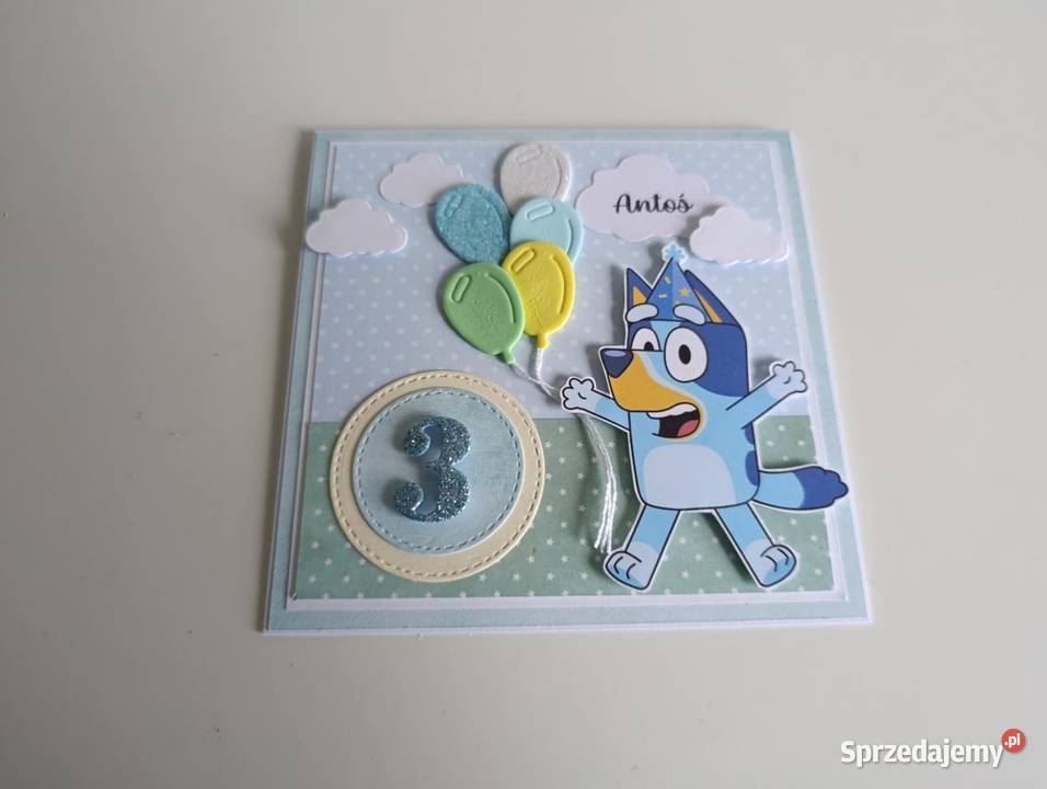 Personalizowana kartka urodinowa Bluey Łódź