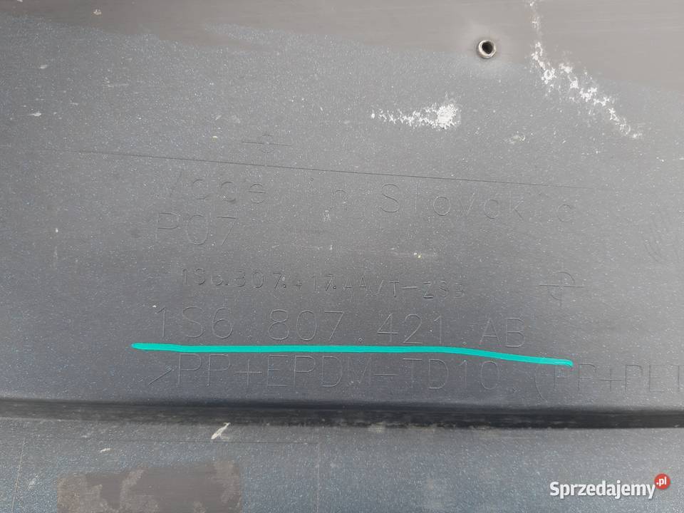 VW UP LIFT ZDERZAK TYŁ TYLNY PDC 1S6807421AB Karoseria sprzedam