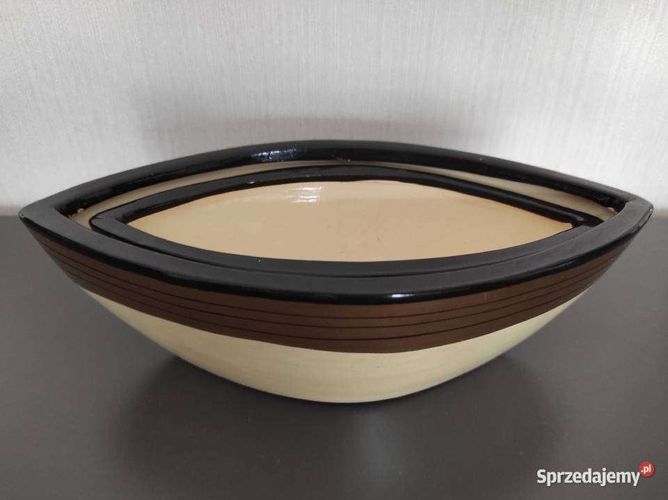 Doniczki osłonki ceramiczne PRL 2 Warpechy Stare