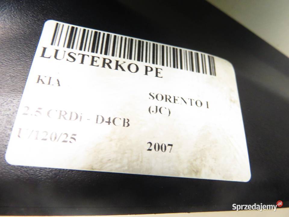 LUSTERKO PRAWE KIA SORENTO I VQ