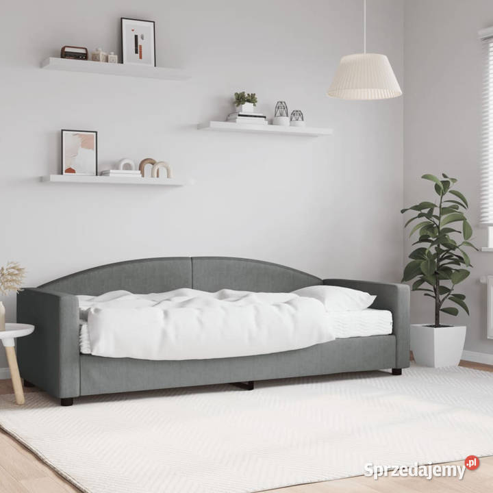 Sofa z materacem do spania ciemnoszara tkanina Warszawa