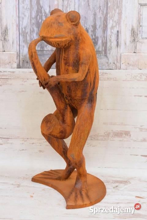 Ogromna Żeliwna Figura Żaba Grająca na Kraków