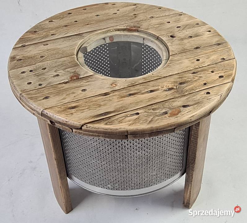 Drewniany stolik, z szybą, Stolik kawowy 60 cm do salonu LOF