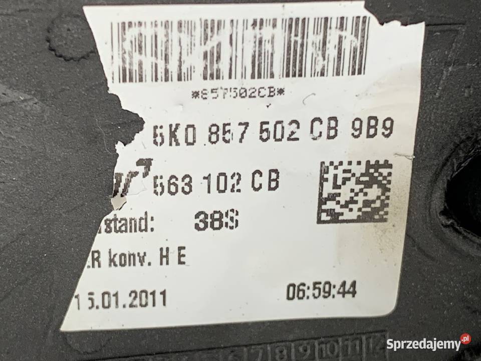 LUSTERKO PRAWY VW GOLF VI Hatchback 0814 Schwarz