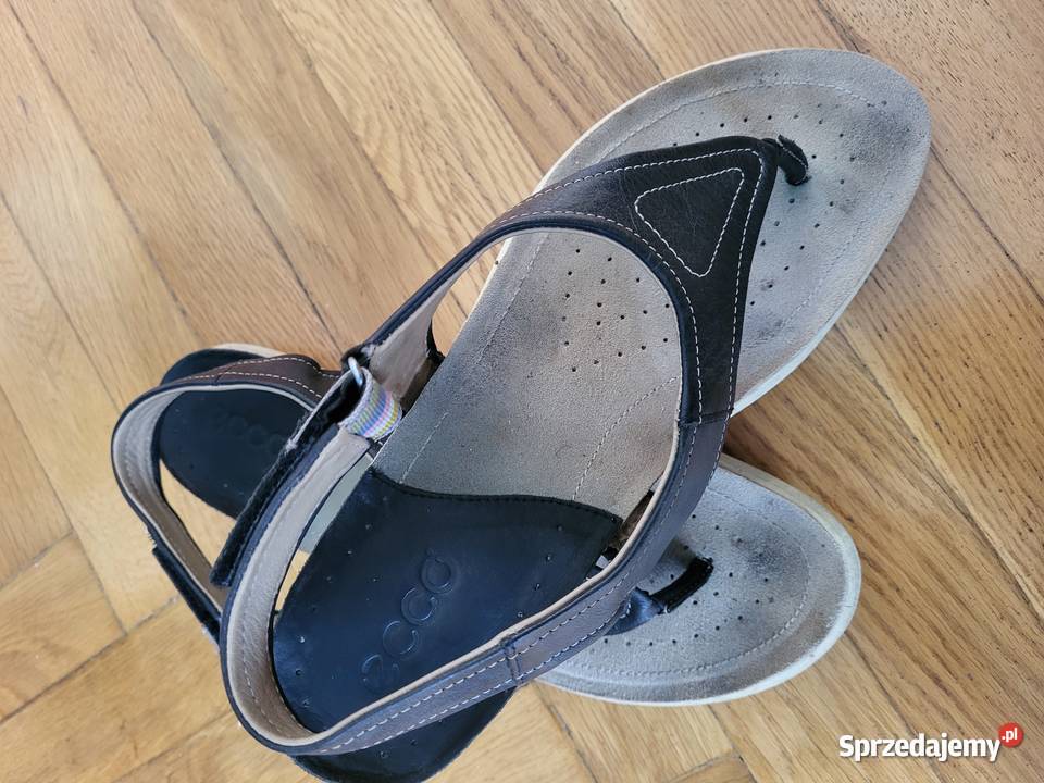 Ecco Klapki skórzane CZARNE 40 Stan widoczny na Sandały i klapki mazowieckie Warszawa