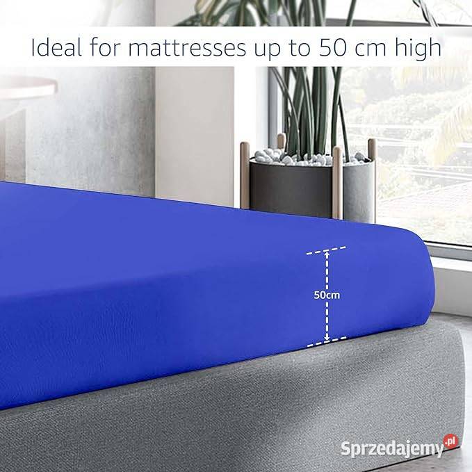 120x200 Niebieskie Prześcieradło z gumką 100 Wyposażenie wnętrz Gaszowice