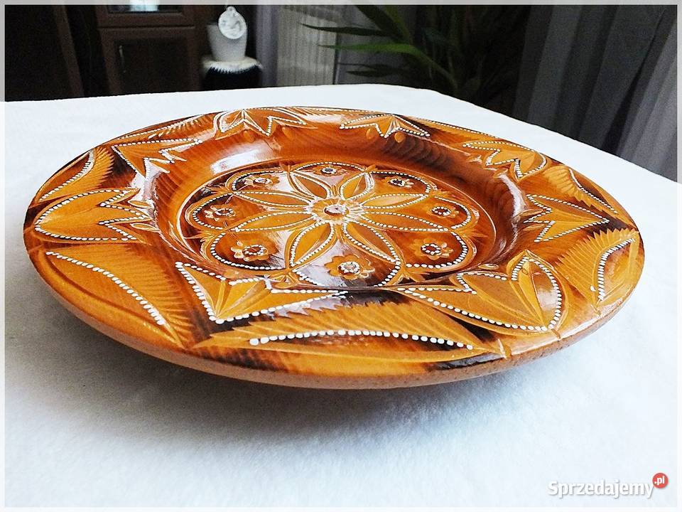 Dekoracyjny Talerz drewniany 32 na ścianę sprzedam