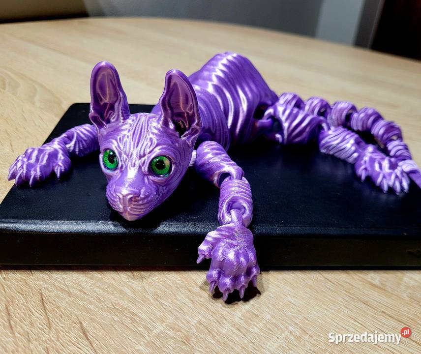 Ruchoma przegubowa figurka Kot sfinks fioletowy