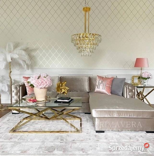Sofa glamour narożna rozkladana z funkcja spania Warszawa sprzedam