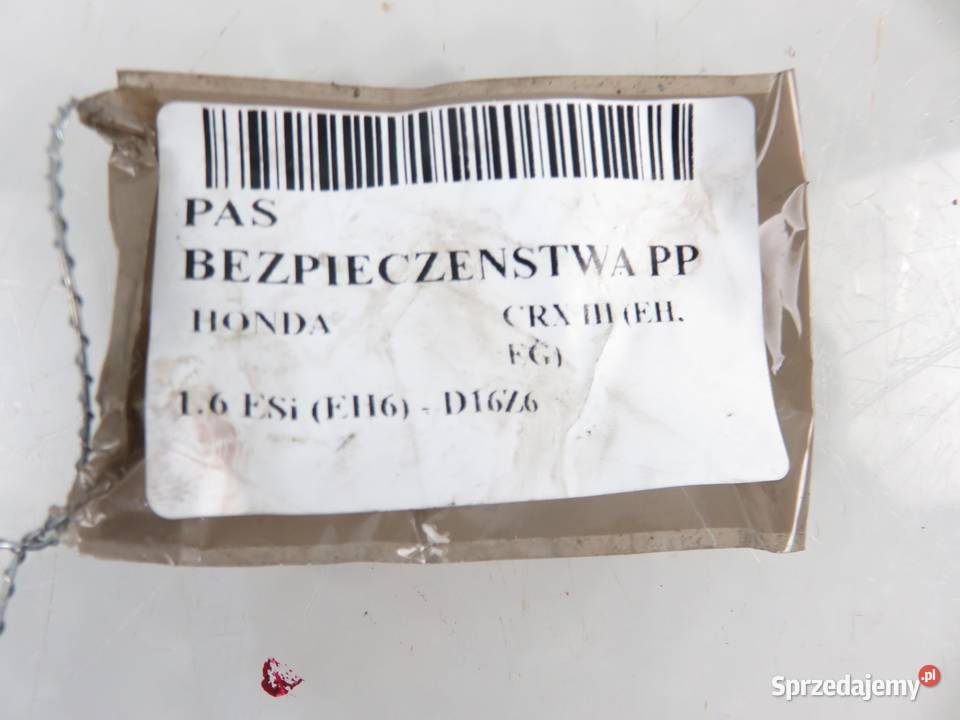 PAS PRAWY PRZEDNI HONDA CRX III EH EG TKA73EJ249 Pasy bezpieczeństwa Wyposażenie wnętrza