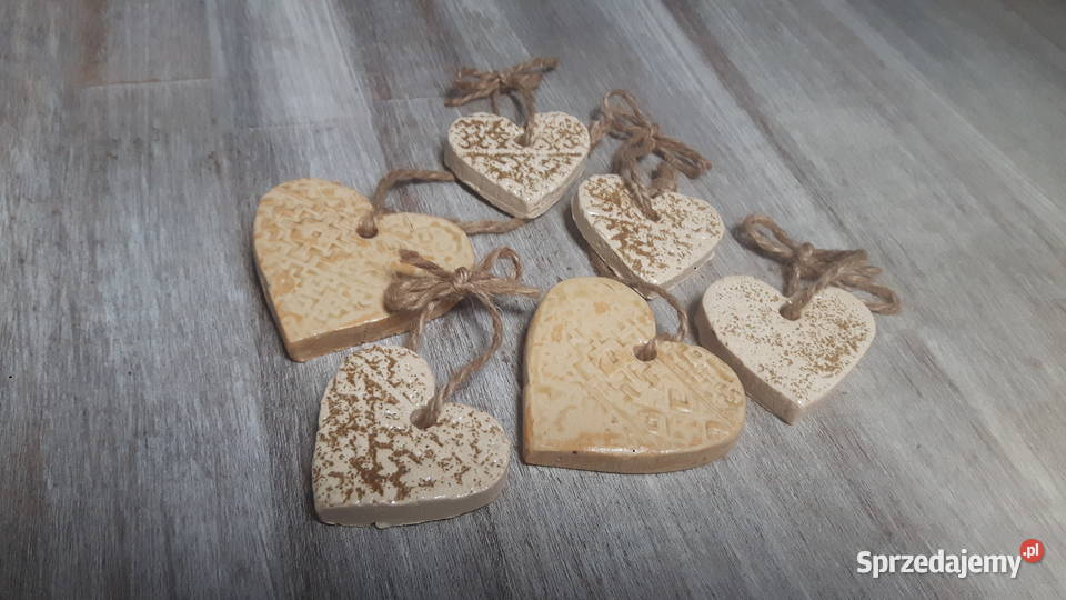 Serca ceramiczne ręcznie wykonane z gliny Dom i Ogród Otwock sprzedam