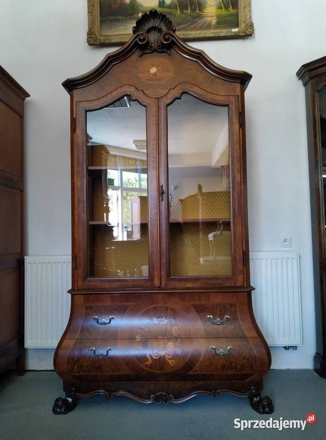 Piękna witryna biblioteka intarsje włoski barok Białystok