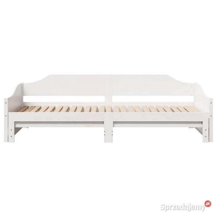 Łóżko dzienne rozsuwane z materacem białe drewno 197cm