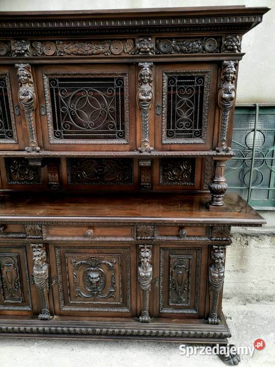 Kunsztowny kredens neorenesans włoski antyk Wałbrzych