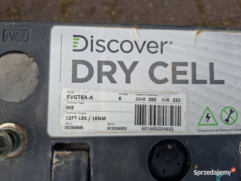AKUMULATOR DISCOVER DRY CELL AGM EVGC6AA 6V świętokrzyskie Radoszyce