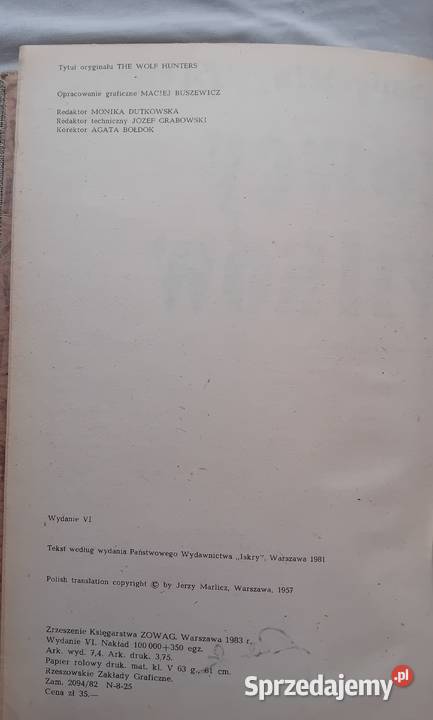 JO Curwood Jerzy Marlicz Trylogia Łowcy ZK ZOWAG wielkopolskie Koźminek