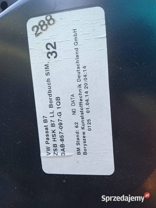 vw passat b7 schowek deski pasażera 3c1857285n Przemyśl sprzedam