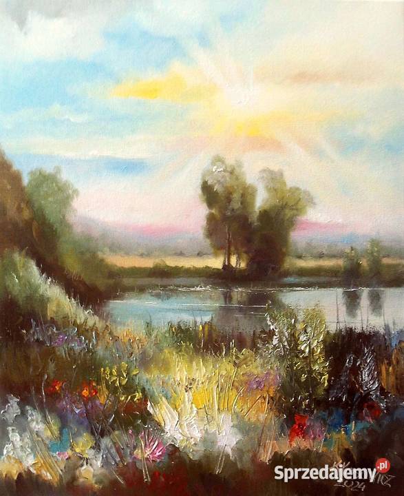 Obraz olejny stawem sprzedam