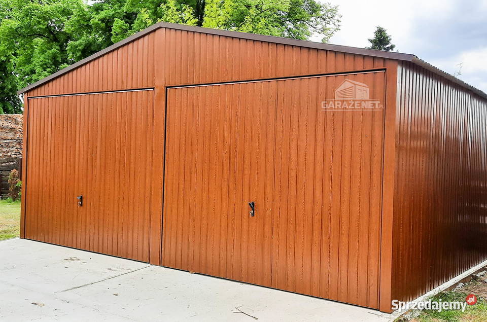 GARAŻ BLASZANY 6m x 5m DWUSPAD 2xBRAMA UCHYLNA Łapanów