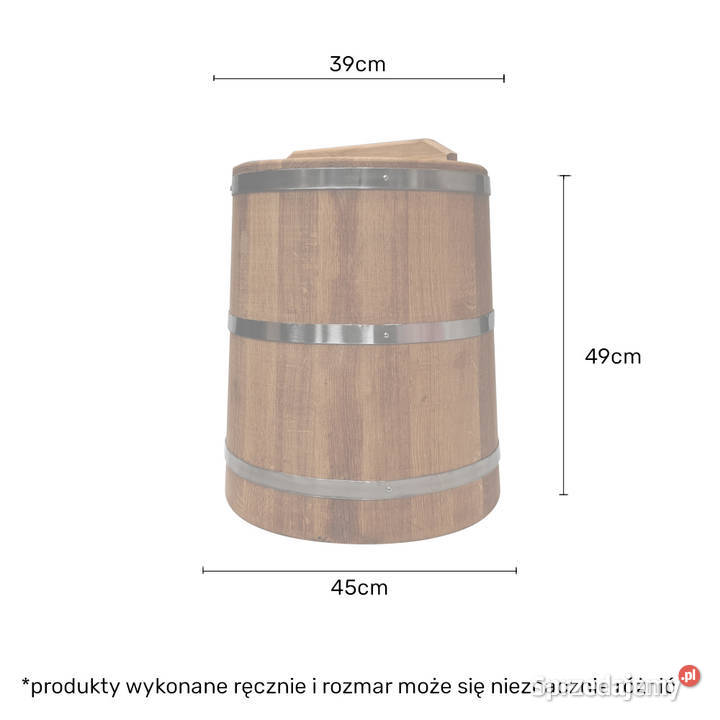 Beczka drewniana dębowa do kiszenia 50 L Skawina