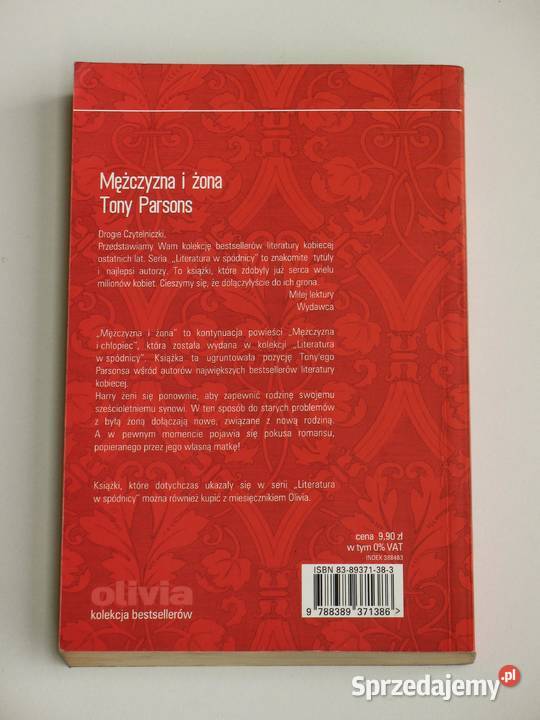 Mężczyzna i żona Tony Parsons literatura piękna - proza zagraniczna Proza i poezja Kraków