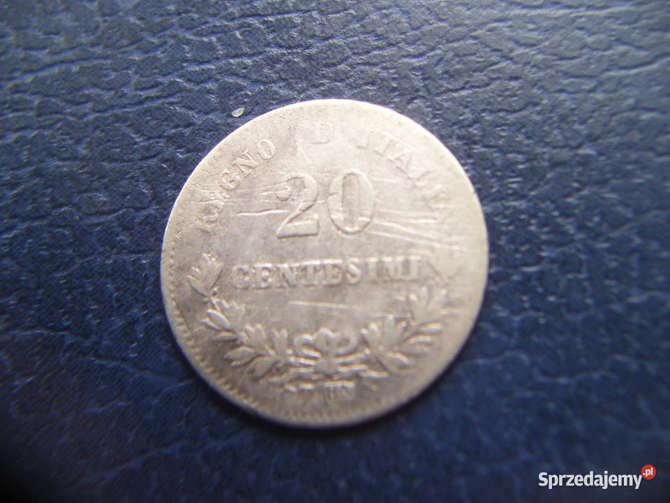 Stare monety 20 centesimi 1863 Włochy srebro
